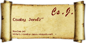 Csaby Jenő névjegykártya